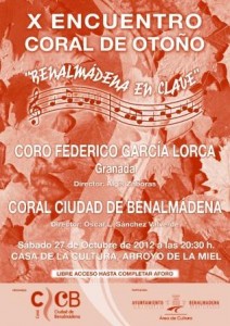 La Coral ‘Ciudad de Benalmádena’ compartirá cartel con el Coro Federico García Lorca de Granada.