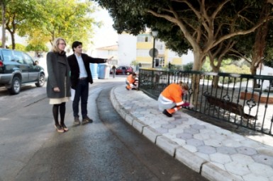 Las labores, llevadas a cabo por los trabajadores del Plan de Empleo, se enmarcan en el programa de embellecimiento de las diferentes barriadas del municipio impulsado por la Delegación de Parques y Jardines.