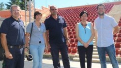Se están llevando a cabo los trabajos previos de reparación y acondicionamiento del recinto ferial de Arroyo de la Miel ante la inminente celebración de las fiestas de San Juan el 24 de junio de 2014.