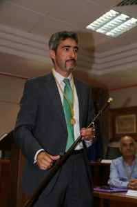 El alcalde, Víctor Navas, el día de la toma de posesión que marca el arranque del nuevo mandato político
