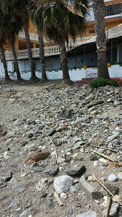 La edil se compromete a actuar para adecentar el entorno de la playa