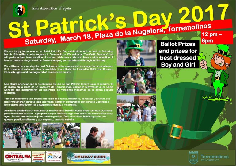 El sábado 18 de marzo  tendrá lugar esta tradicional cita irlandesa con música en directo, baile y barra de comida y bebida con Guinness y Lager, entre otras