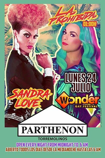El evento comienza con las actuaciones de Sandra Love y La Prohibida, dos de las drag queens más conocidas del panorama musical nacional