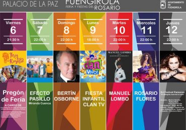 El XLI Festival Flamenco El Jabegote-Juan de la Loma con Marina Heredia, Rufino Rivas y Francisco Bonela al cante; Efecto Pasillo y el espectáculo infantil Clan TV completan el programa de actuaciones de Feria