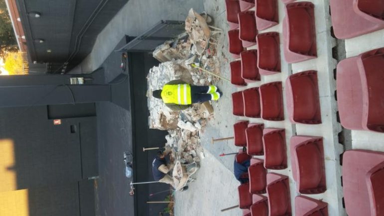 “Las obras culminaran con la adecuación de una zona de asientos para personas con movilidad reducida”, ha anunciado Rodríguez