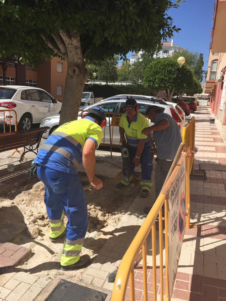 “Estamos realizando mejoras en el alumbrado público, además del arreglo de alcorques y repaso a la solería del acerado”, ha detallado el concejal de Servicios Operativos, Salvador Rodríguez