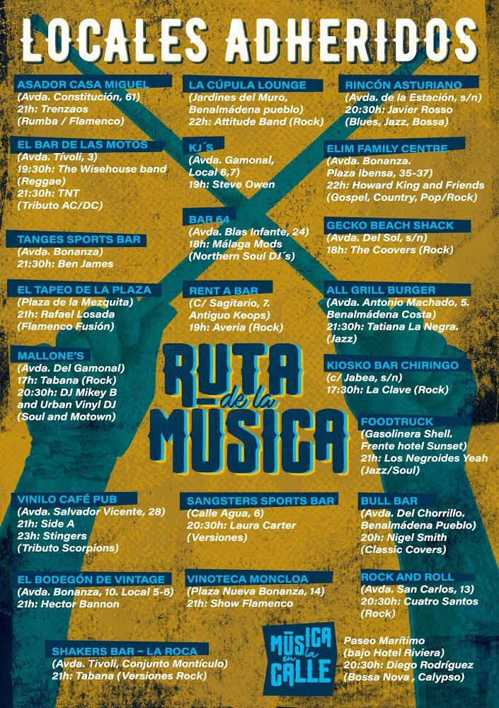 La III Ruta de la Música se celebrará de 12.00 a 0.00 horas