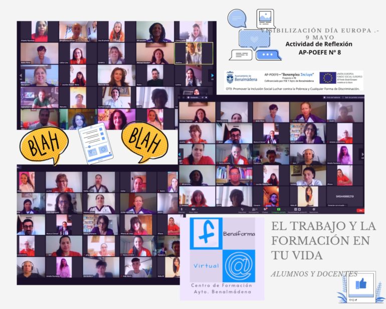 Celebrando así una actividad grupal de forma virtual