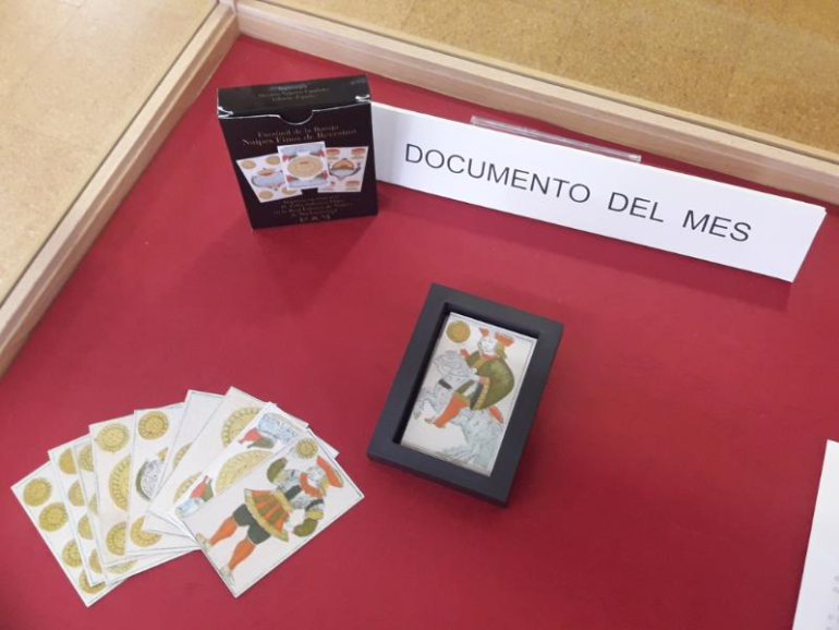 El documento seleccionado ha sido una baraja de naipes impresa por Félix Solesio en 1792