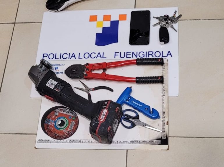 Material incautado por la Policía Local