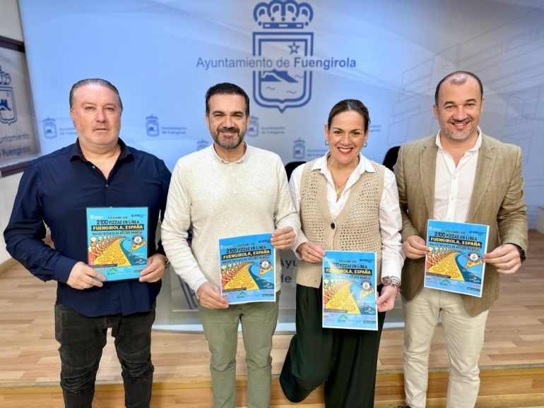 Presentación intento de récord mundial de más pizzas en línea