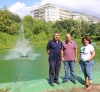 SALVADOR RODIRGUEZ CONCEJAL DE SERVICIOS OPERATIVOS VISITA REPARACION DEL SURTIDOR DEL LAGO DE BELLAVISTA EN AVENIDA MARE NOSTRUM 1